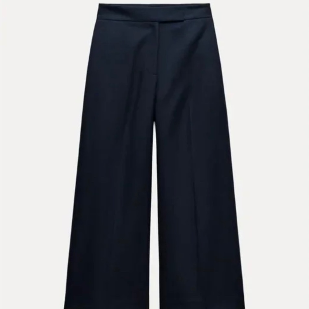 Zara High waist culotte pants Sz XL Navy Blue
